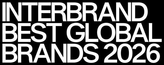 Gráfico con el texto Interbrand Best Global Brands 2026 en letras blancas sobre fondo negro