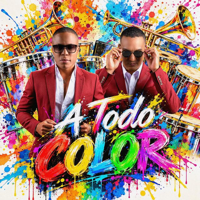 Portada de «A Todo Color» con Rafael Berroa «Chiquito» y Emmanuel Frías entre trompetas y congas