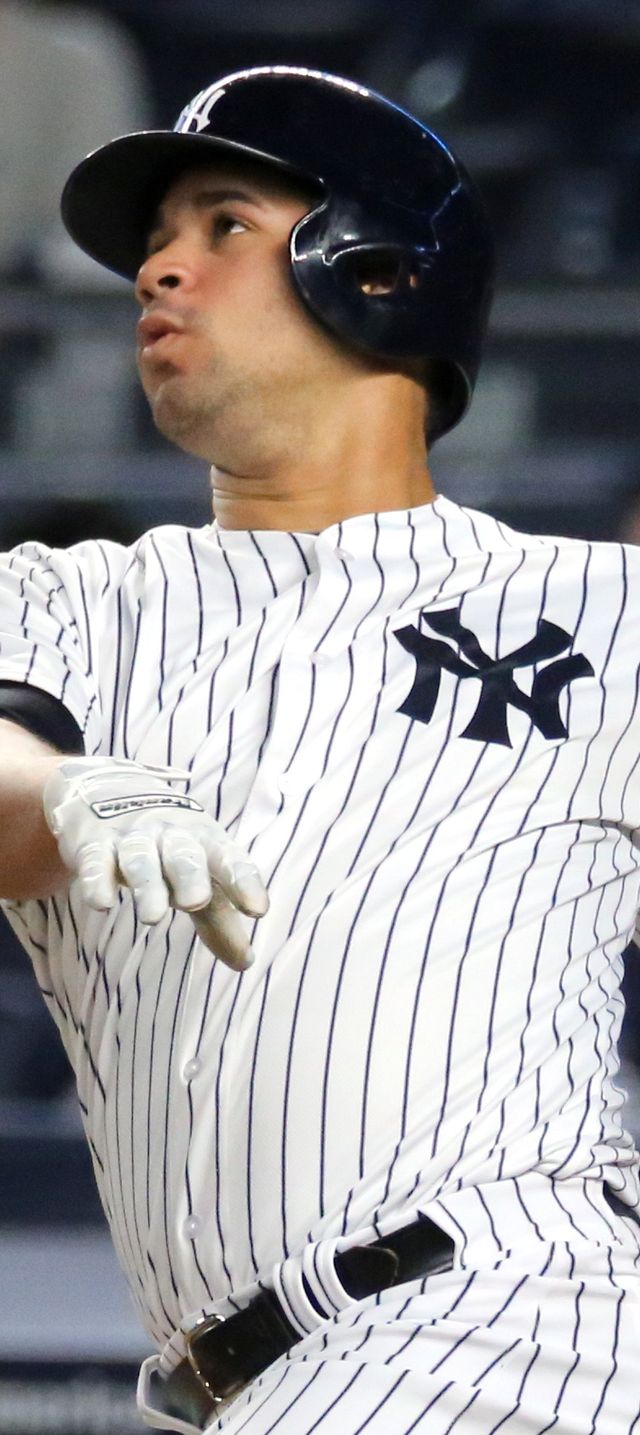 Gary Sánchez con el uniforme de los Yankees de Nueva York en un juego de septiembre de 2016