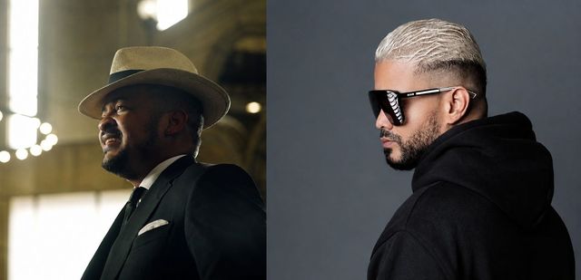 Wason Brazobán con sombrero y Don Miguelo con gafas oscuras