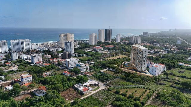 Render aéreo de VMAR Juan Dolio con la costa de Juan Dolio al fondo