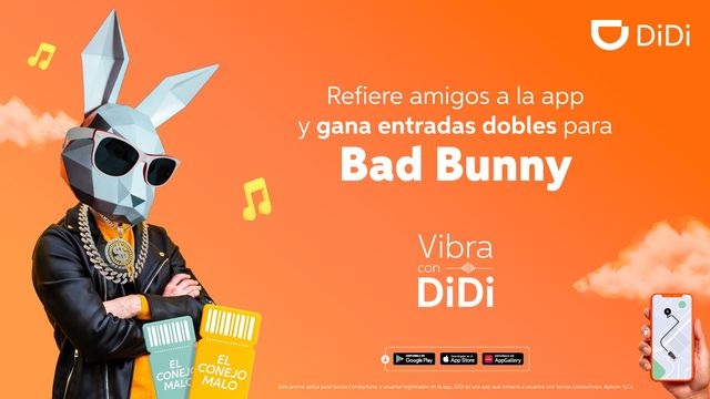DiDi activa promoción para ganar entradas al concierto de Bad Bunny