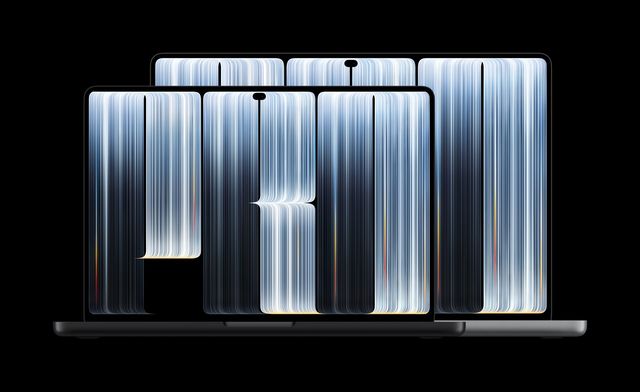 Los modelos de 14 y 16 pulgadas de la MacBook Pro con pantalla PROLED XDR, uno delante del otro