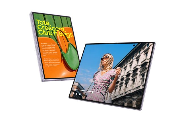 El Galaxy Z Fold8 abierto con su pantalla principal 4:3 en vertical y horizontal