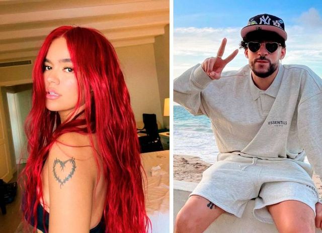 Bad Bunny y Karol G coinciden en juego de los lakers