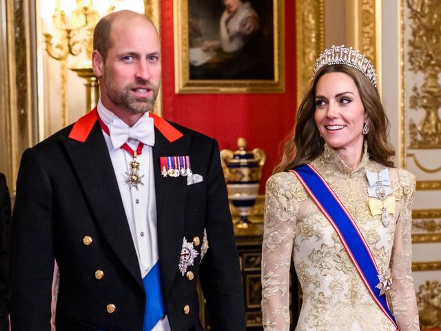 El príncipe Guillermo y Catalina, princesa de Gales, en el banquete de Estado del 17 de septiembre de 2025