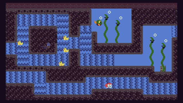 Zona acuática del mundo pixelado de EMUUROM