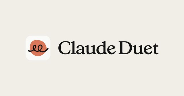 Logotipo de Claude Duet: un ícono naranja con un trazo en espiral junto al nombre del producto
