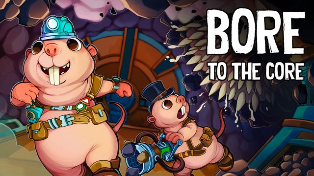 Arte de portada de BORE to the CORE con dos ratas topo con casco y herramientas