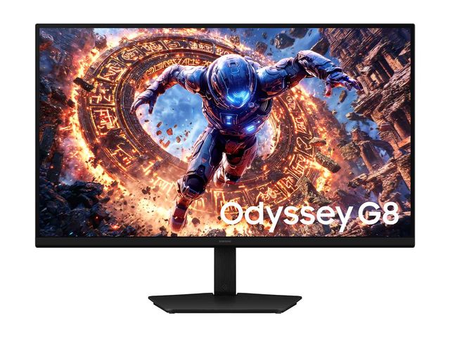 Monitor de juegos Samsung Odyssey G8 de 32 pulgadas visto de frente