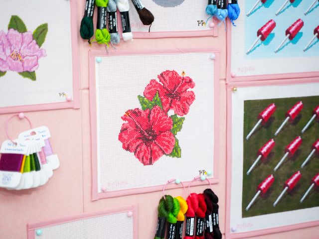 Canvas pintados a mano de la colección Puntada Caribe