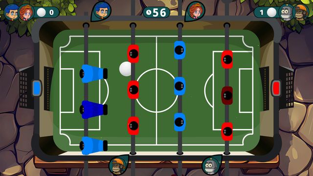 Minijuego de futbolín en Educational Family Games