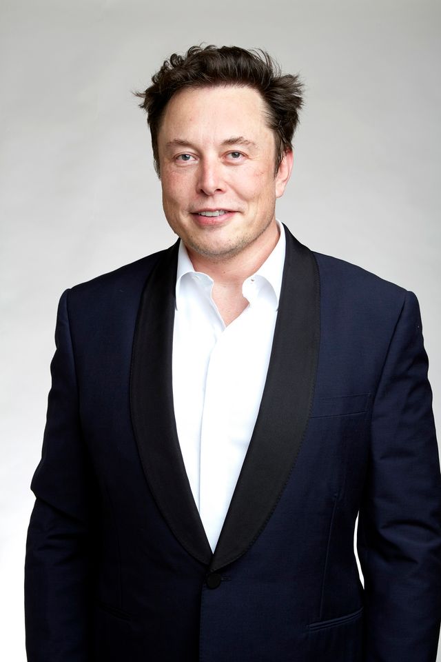 Elon Musk, de traje oscuro y camisa blanca, en un retrato de la Royal Society en 2018