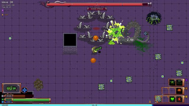 Combate en la oleada 20 de Bug Alliance con un jefe en pantalla