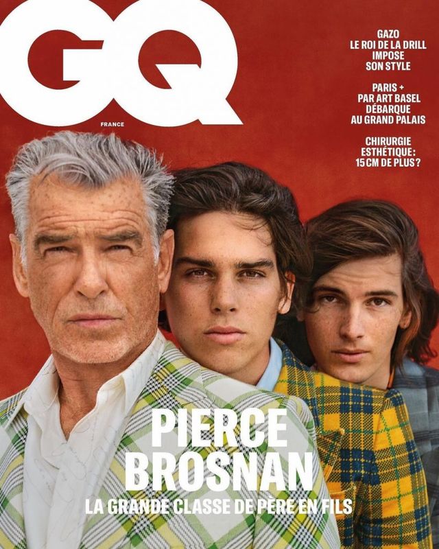 Pierce Brosnan posa con sus dos hijos para portada de revista
