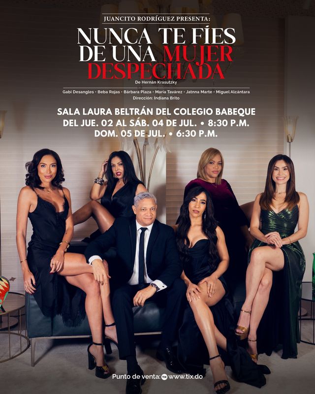 Afiche de «Nunca te fíes de una mujer despechada» con las funciones del 2 al 5 de julio en la Sala Laura Beltrán