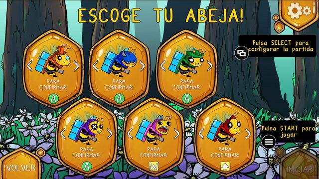 Pantalla de selección de abeja de BeeTheBest