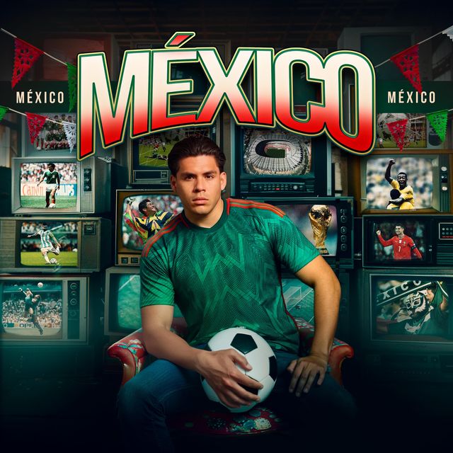 Portada de «México, México, México», con Joshua León sentado entre televisores antiguos