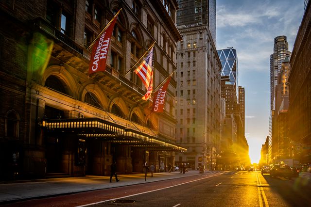 Fachada de Carnegie Hall en Nueva York