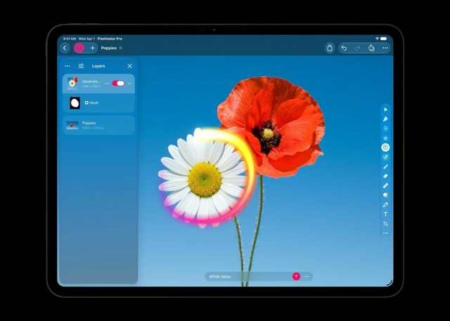 Función Generate Fill de Pixelmator Pro en una MacBook Pro