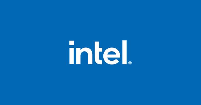 Logotipo de Intel en letras blancas sobre fondo azul
